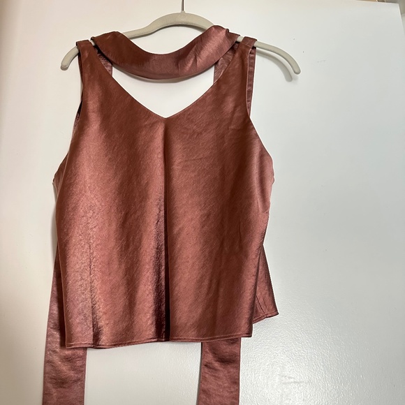 Wildfang Metallic Rose Brown The Empower Cami Top - Picture 2 of 6